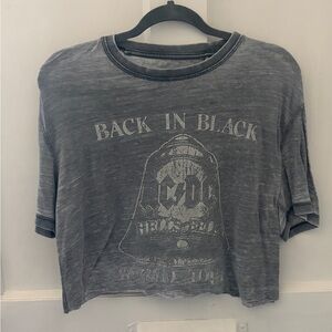 AC/DC Vintage-Style Gray Graphic Crop Top